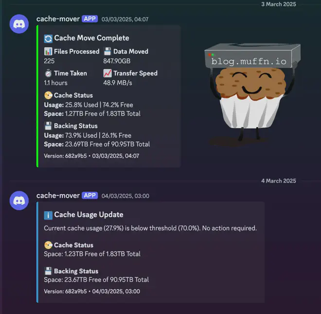 Cache Mover Discord Notification